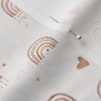 Ivory Boho rainbow heart nursery boho textured background Venetian plaster