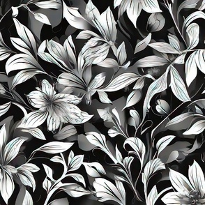 Light black and white flowers