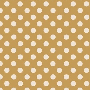 Polka Dots - Cream on Gold