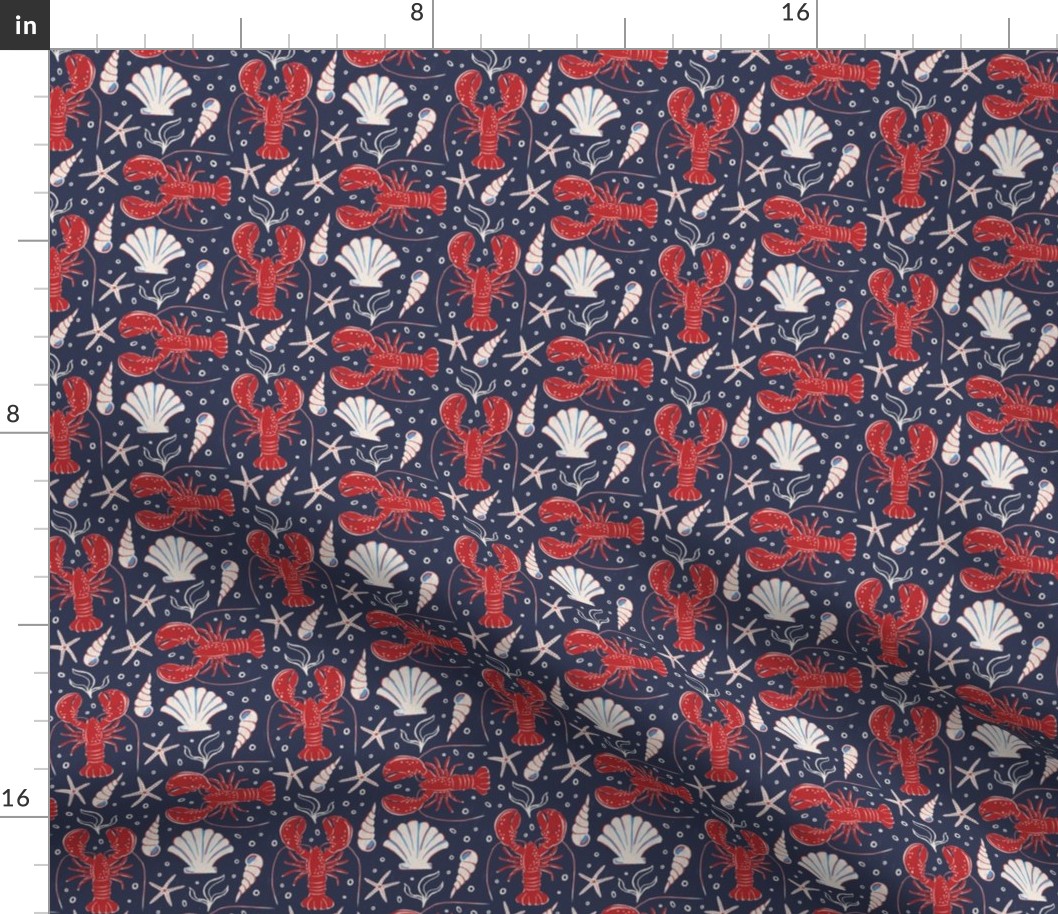 Deep Sea Lobster - Nautical Navy Blue Small