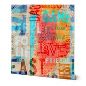 Urban Edge Revival Grunge Typography Art Multicolor