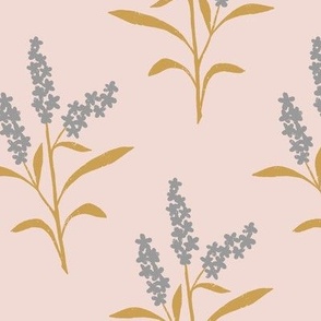Yukon Fireweed in Blue Gray in a Canadian Meadow  | Small Version | Bohemian Style Pattern in the Woodlands
