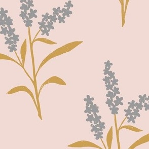 Yukon Fireweed in Blue Gray in a Canadian Meadow  | Medium Version | Bohemian Style Pattern in the Woodlands