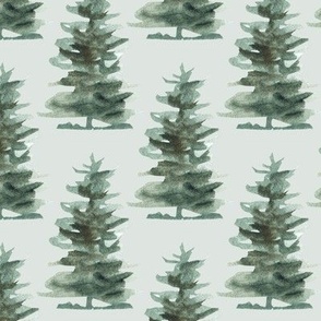 Winter Pines in Pastel Green