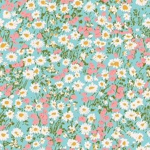 Lillith Ditsy small flower Floral Pink mint MEDIUM