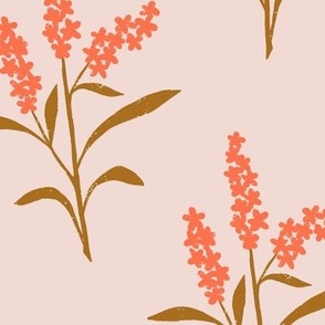 Yukon Fireweed in Red in a Canadian Meadow  | Medium Version | Bohemian Style Pattern in the Woodlands