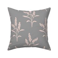 Yukon Fireweed in Blue Gray and Pink in a Canadian Meadow  | Medium Version | Bohemian Style Pattern in the Woodlands