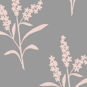 Yukon Fireweed in Blue Gray and Pink in a Canadian Meadow  | Medium Version | Bohemian Style Pattern in the Woodlands