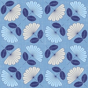 Large scale • Spring floral - blue & white