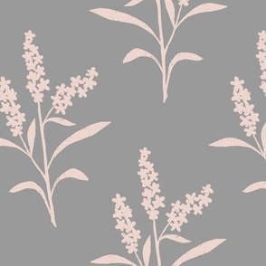 Yukon Fireweed in Blue Gray and Pink in a Canadian Meadow  | Small Version | Bohemian Style Pattern in the Woodlands