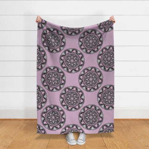 24” Intangible Pink Lavender Polka Dot Mandala - Large