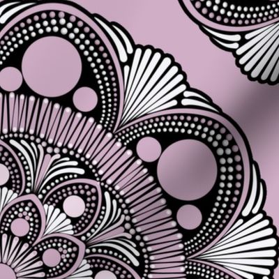 24” Intangible Pink Lavender Polka Dot Mandala - Large