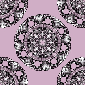 24” Intangible Pink Lavender Polka Dot Mandala - Large