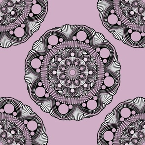 12” Intangible Pink Lavender Polka Dot Mandala - Medium