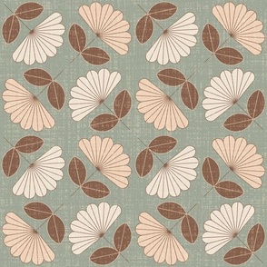 Large scale • Spring floral - pink, sage green & white