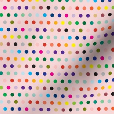 Colorful Polka Dots on Pink - small