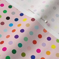 Colorful Polka Dots on Pink - small