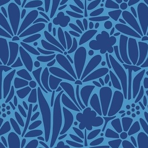 Blue Graphic Floral - small scale