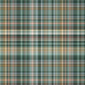 Green and Pink Plaid - Soft Fine Lines Yellow Orange Spring Vibes