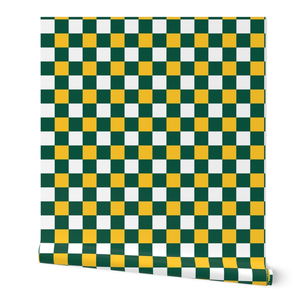 Medium Scale Team Spirit Football Checkerboard in North Dakota State Bison Green and Yellow