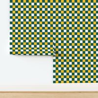 Medium Scale Team Spirit Football Checkerboard in North Dakota State Bison Green and Yellow