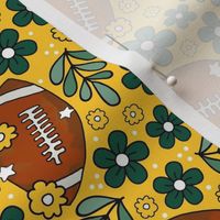 Medium Scale Team Spirit Football Floral in North Dakota State Bison Green and Yellow