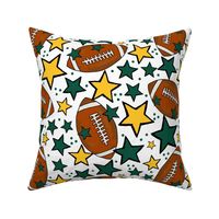 Large Scale Team Spirit Footballs and Stars in North Dakota State Bison Green and Yellow