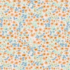 Lillith Ditsy small flower Floral Peach Cream  SMALL