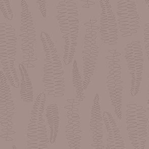 (XL) 24 x 36 Fern outlines monochromatic mauve -07