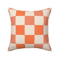 checkerboard - vintage look coral, MEDIUM