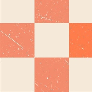 checkerboard - vintage look coral, MEDIUM