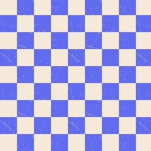 mini checkers - retro checkerboard electric blue 