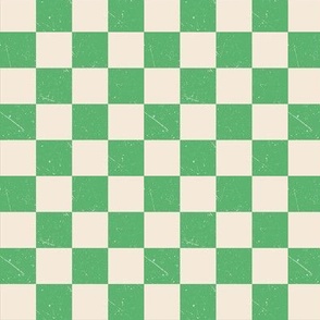 Mini checkers - kelly green vintage look 