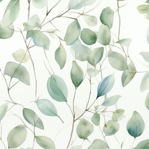 Eucalyptus Leaves - Soft Watercolor