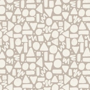 Non Directional Shapes | Small Scale | Neutral Beige, warm white | geometric