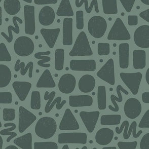 Non Directional Shapes | Medium Scale | Sage Green, mint green | geometric