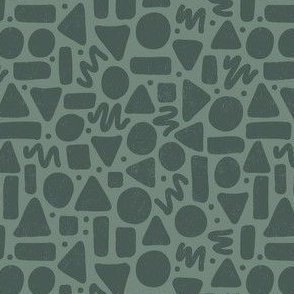 Non Directional Shapes | Small Scale | Sage Green, mint green | geometric