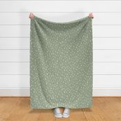 Organic Painted Dots | Large Scale | Sage Green, Cream White | casual hand painted marks