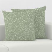 Organic Painted Dots | Small Scale | Sage Green, Cream White | casual hand painted marks