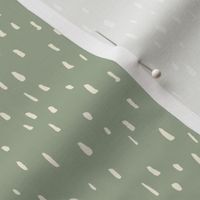 Organic Painted Dots | Small Scale | Sage Green, Cream White | casual hand painted marks