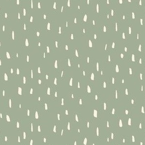 Organic Painted Dots | Small Scale | Sage Green, Cream White | casual hand painted marks