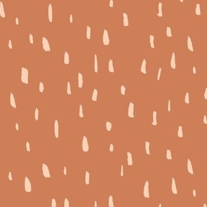 Organic Painted Dots | Medium Scale | Warm Orange, Light Cream | casual hand painted marks