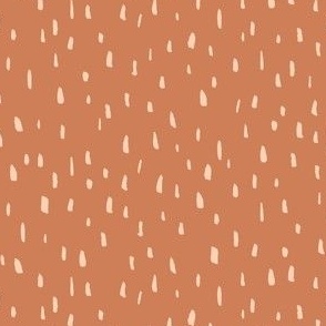 Organic Painted Dots | Small Scale | Warm Orange, Light Cream | casual hand painted marks