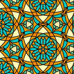 Geometrical floral  desert sun