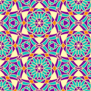 Geometrical floral  violet