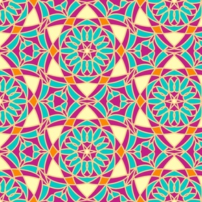 Geometrical floral  magenta