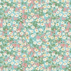 Lillith Ditsy small flower Floral Pink Mint SMALL