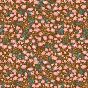Lillith Ditsy small flower Floral Sienna Brown Peach copy SMALL