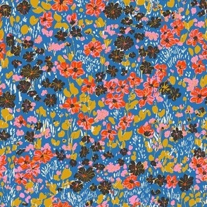 Brooke ditsy small flower Floral Blue Red pink MEDIUM