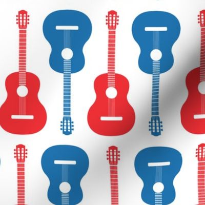 guitars red and blue